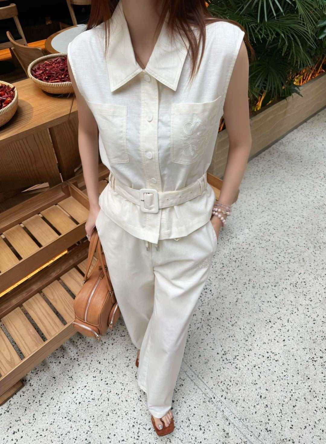 Loe 25ss vest pants set