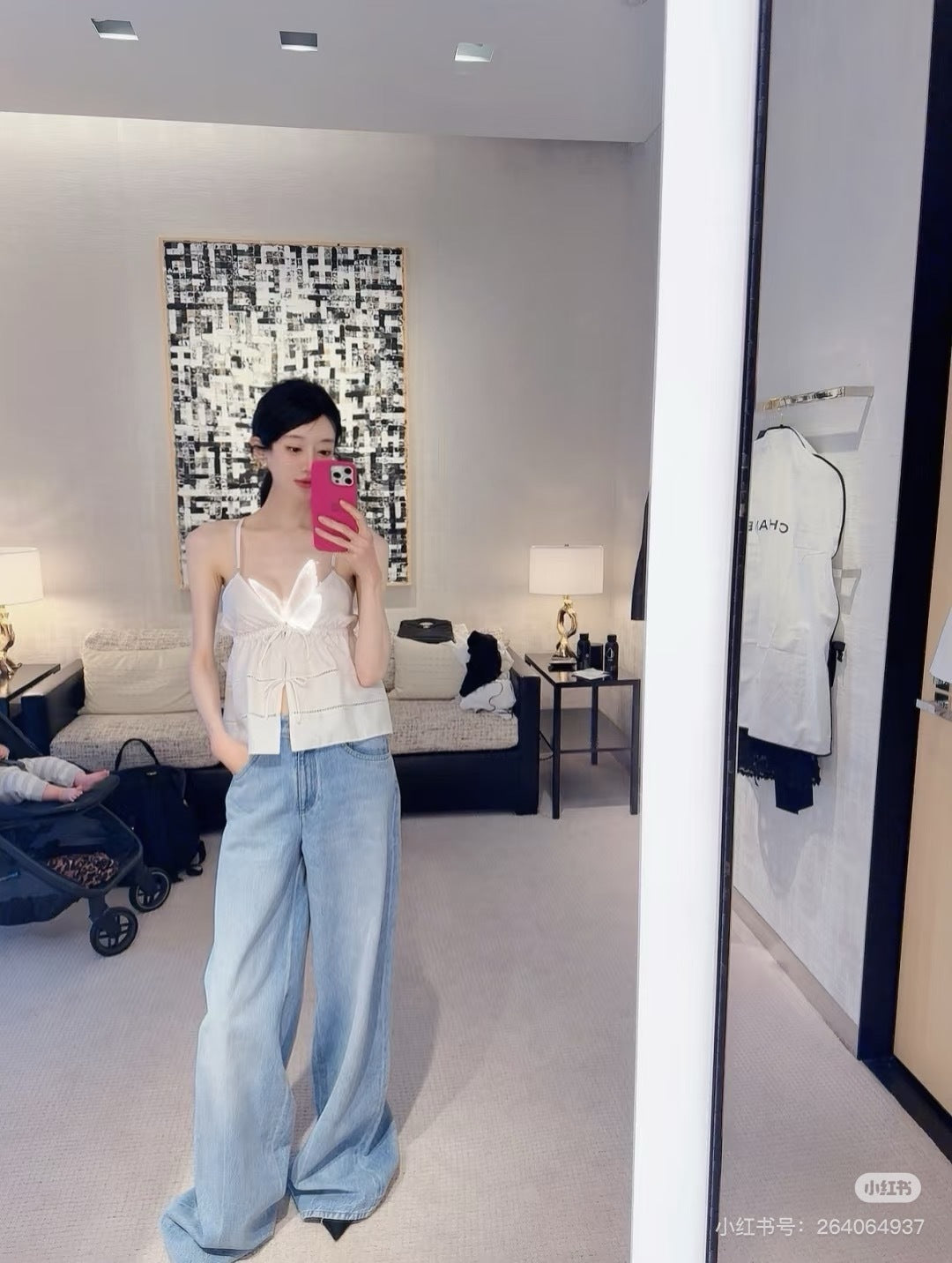 Chan 25ss beaded jeans
