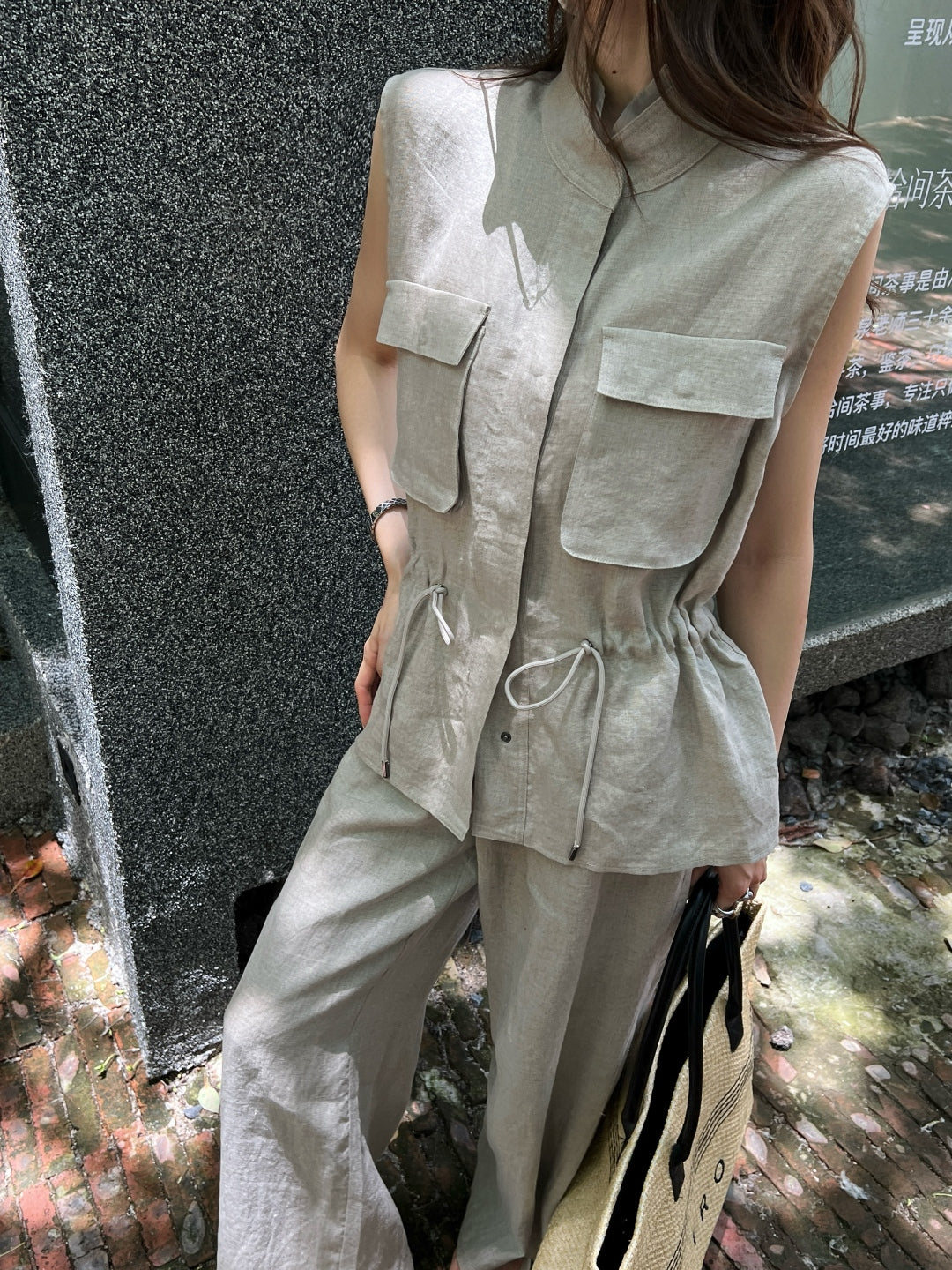 Brun 25ss linen vest