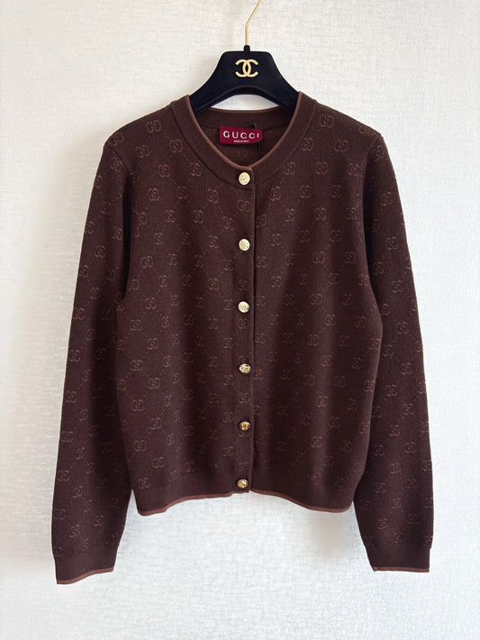 Guc 25fw jacquard cardigan