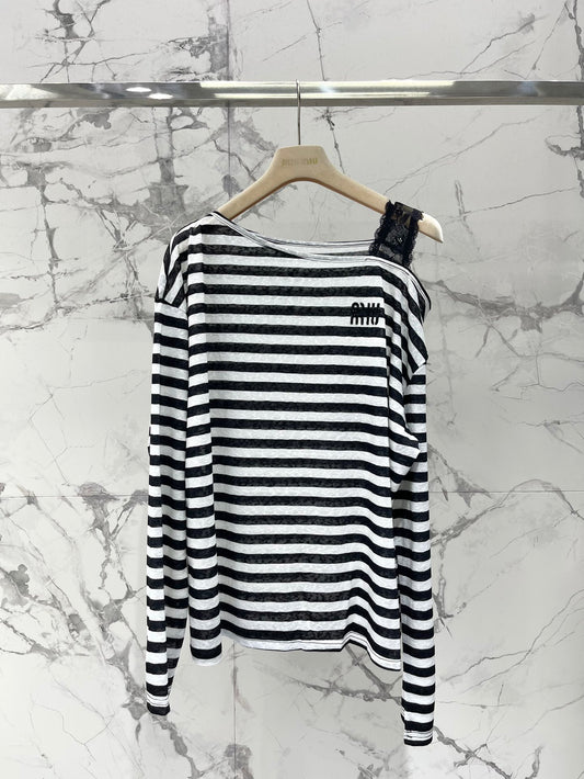 Miu 25ss striped shirt