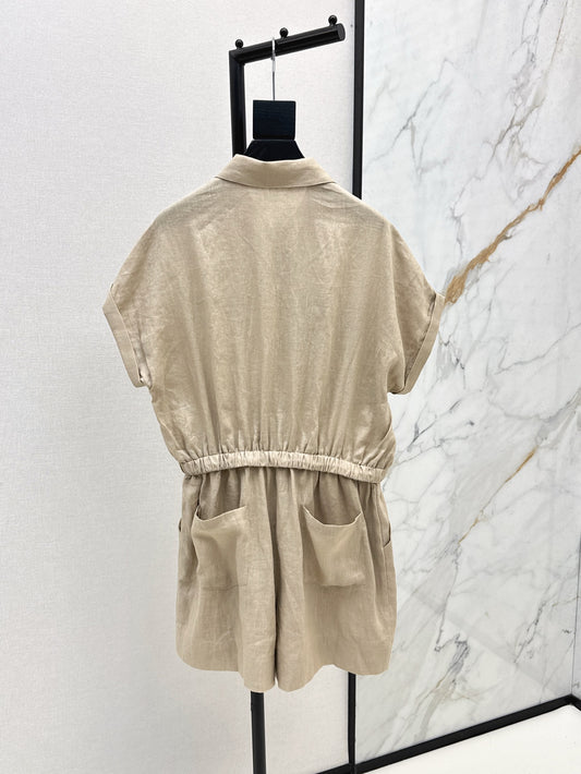 Bottega 25ss Linen jumpsuit
