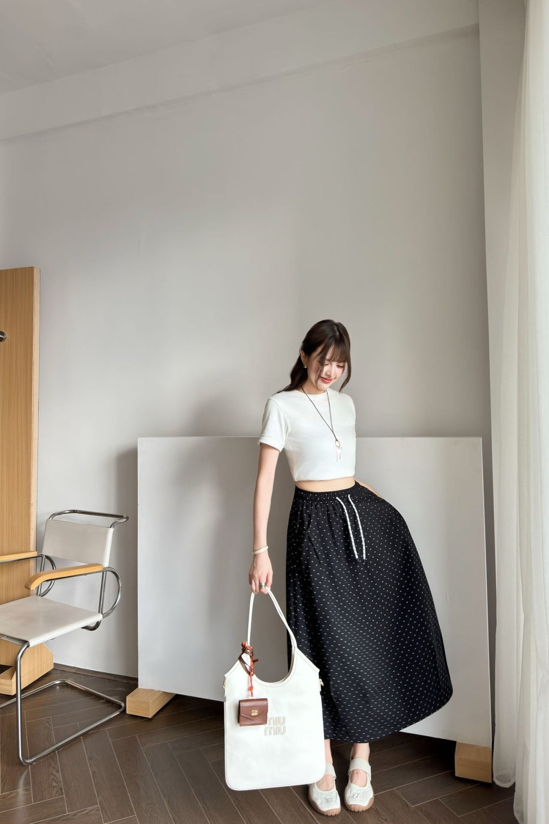 Miu 25ss drawstring skirt