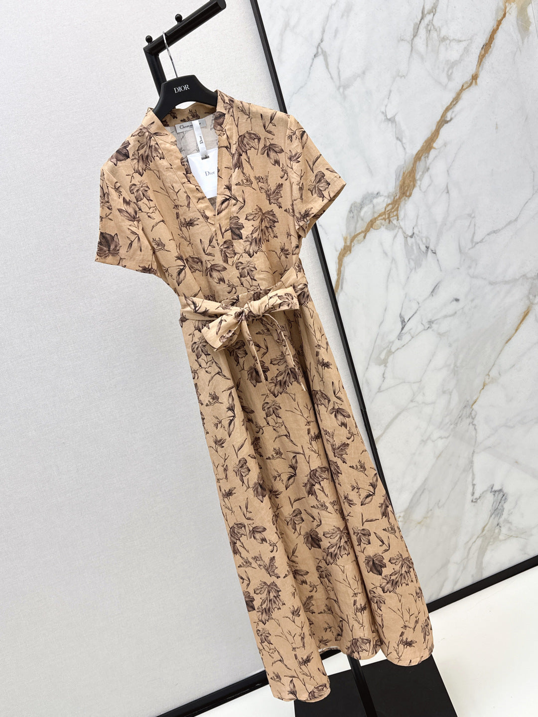 CD 25ss linen print dress