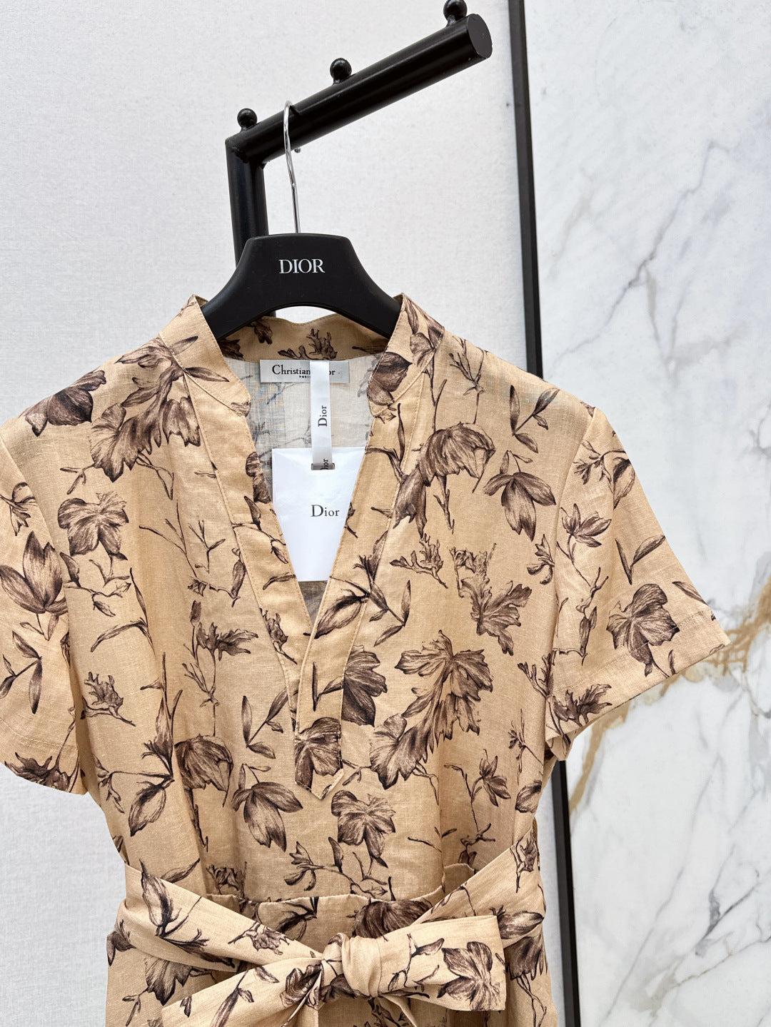 CD 25ss linen print dress