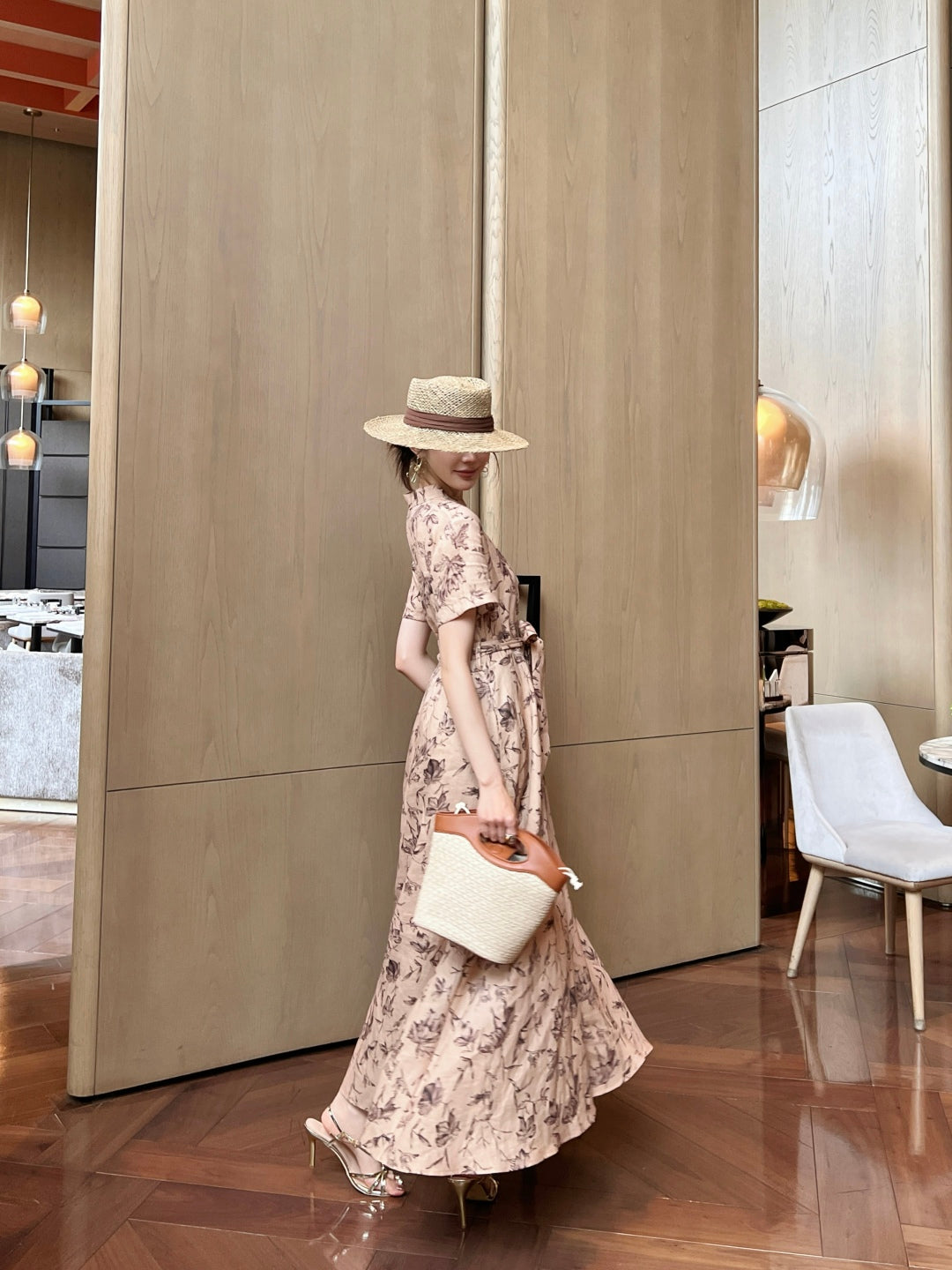 CD 25ss linen print dress