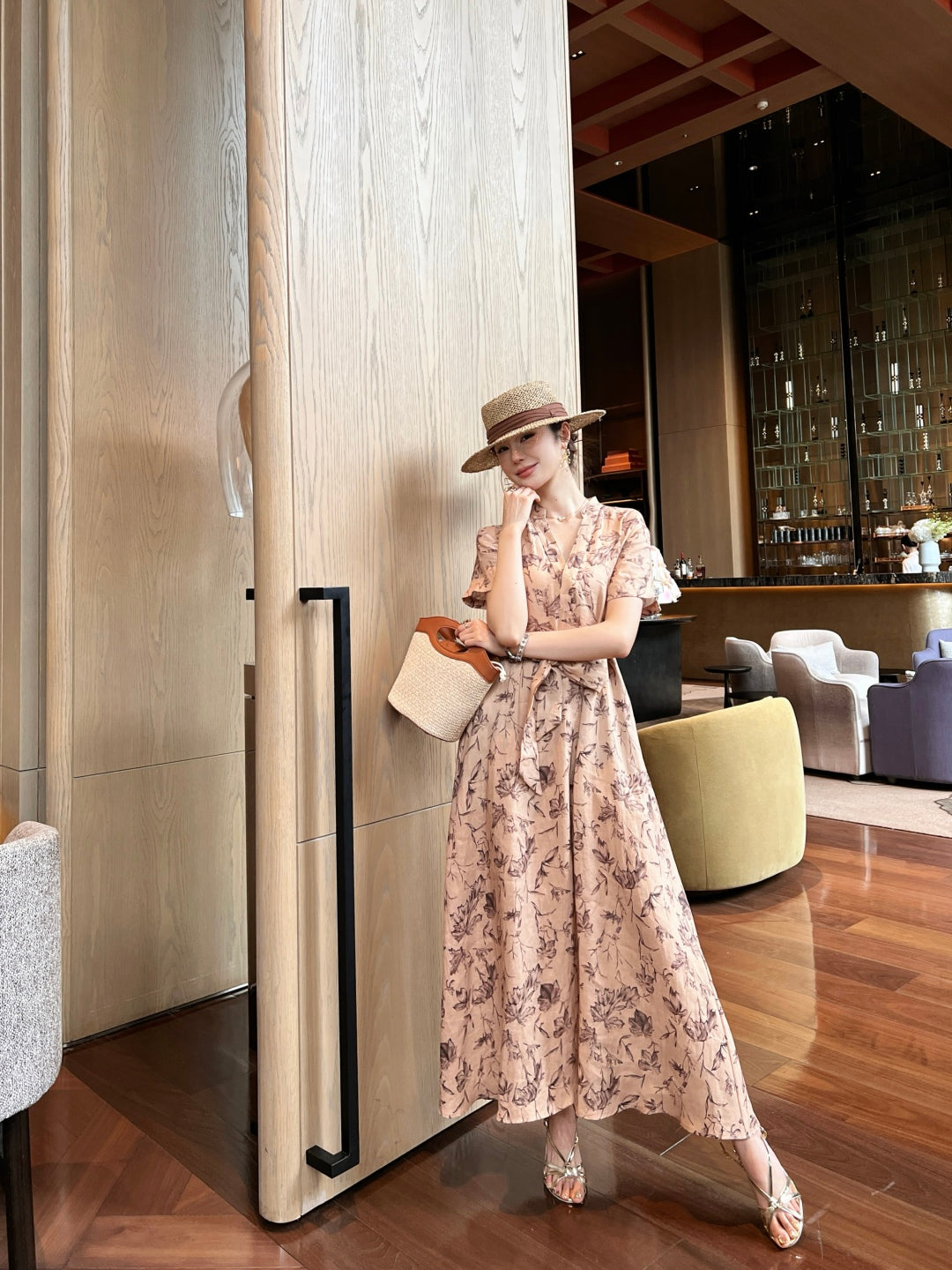 CD 25ss linen print dress