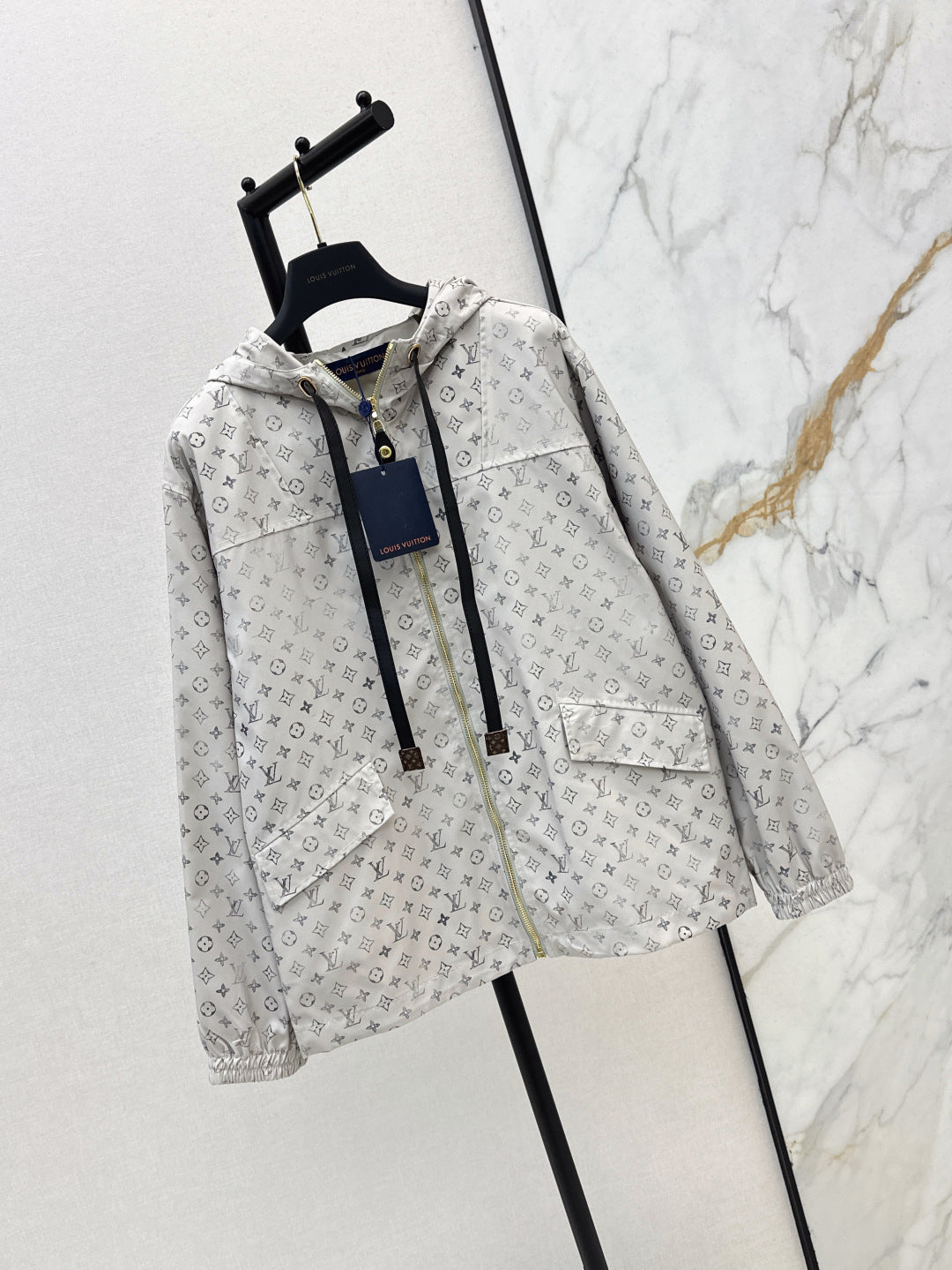 Louis 25ss print hooded jacket