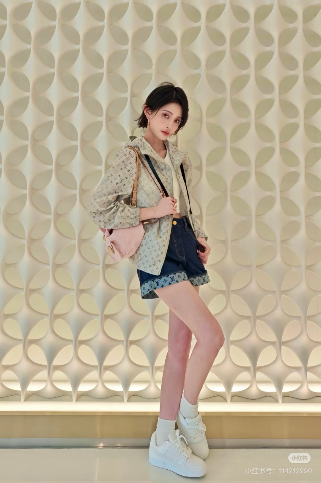 Louis 25ss print hooded jacket