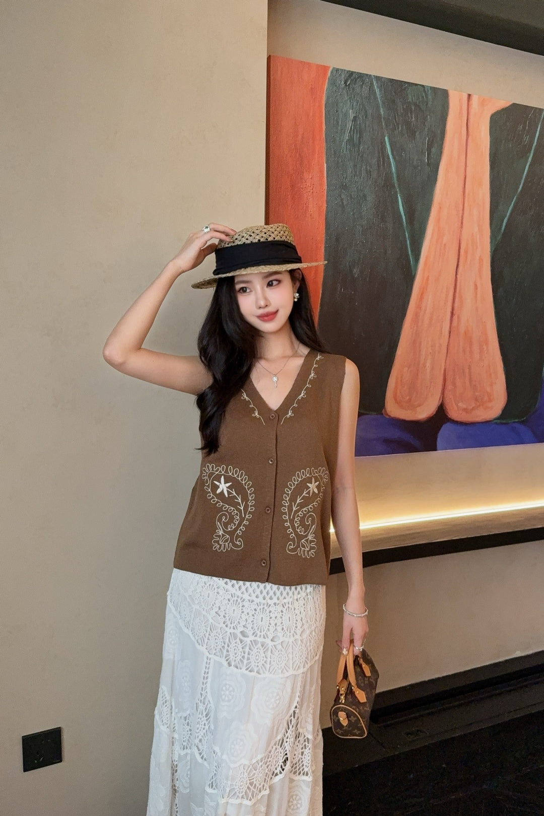 Max 25ss embroidered vest