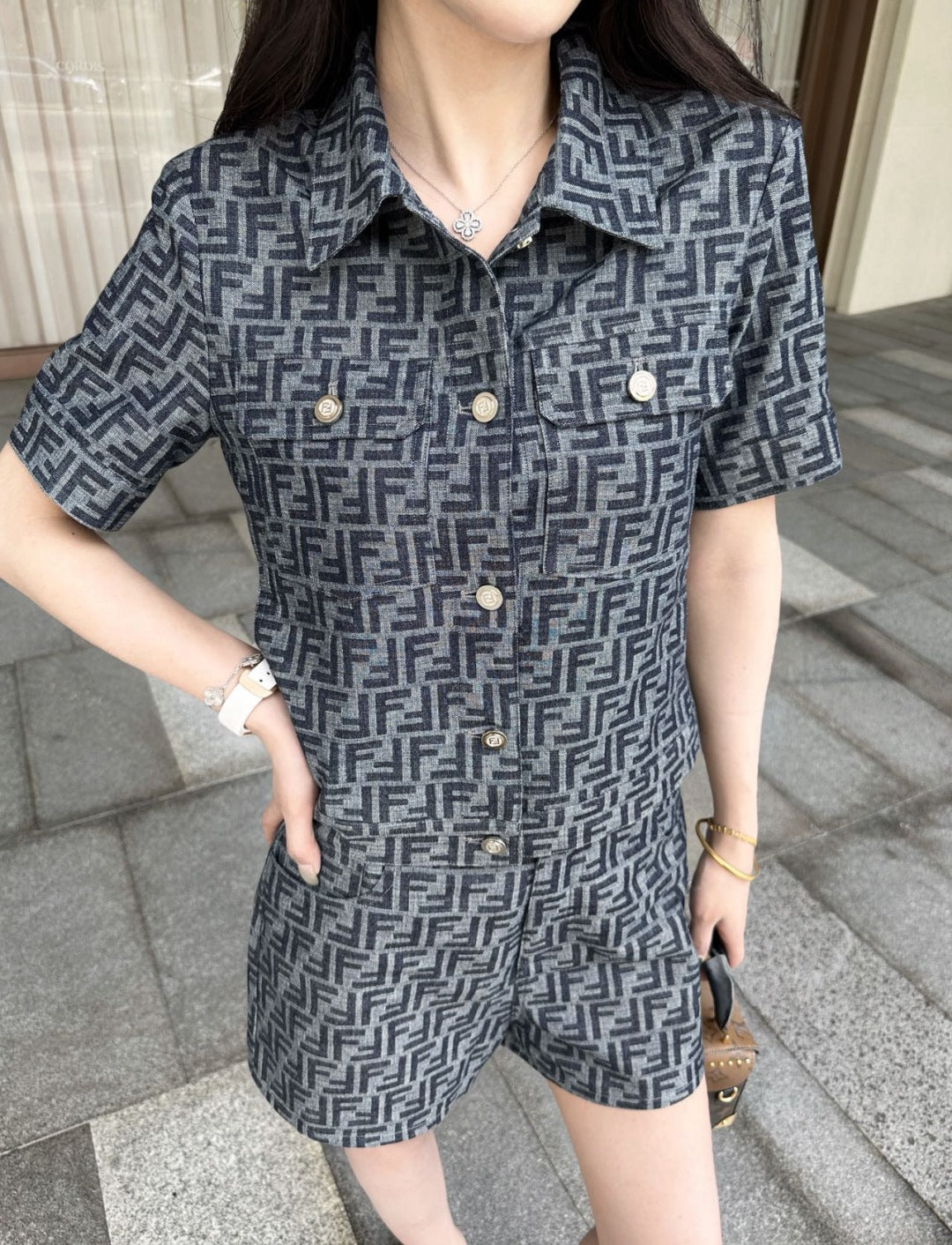 Fend 25ss jacquard suit