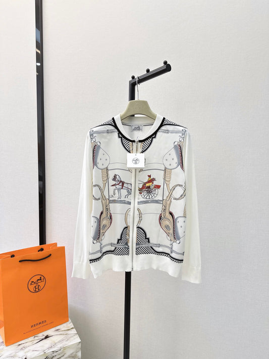 Herm 25ss print knit shirt