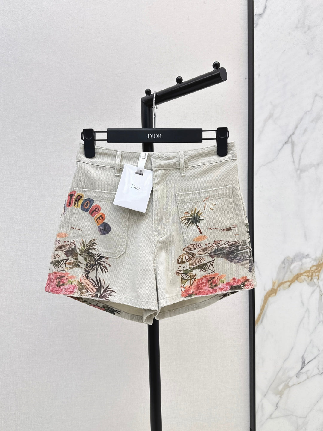 CD 25ss print denim short