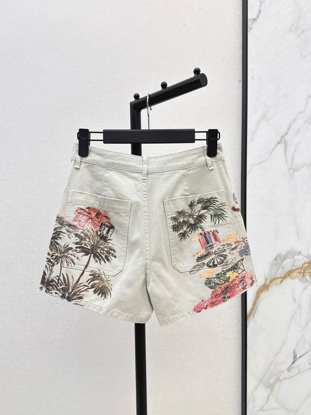CD 25ss print denim short