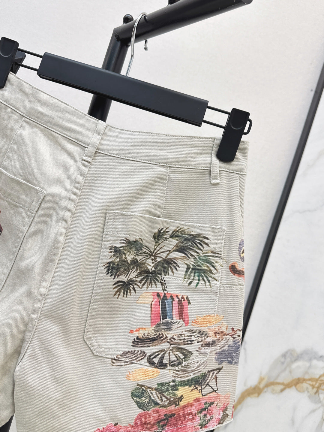 CD 25ss print denim short