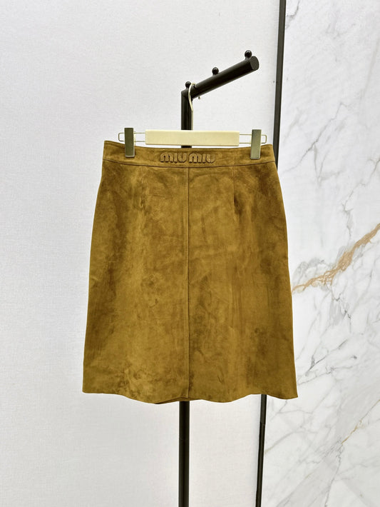 Miu 25ss suede skirt
