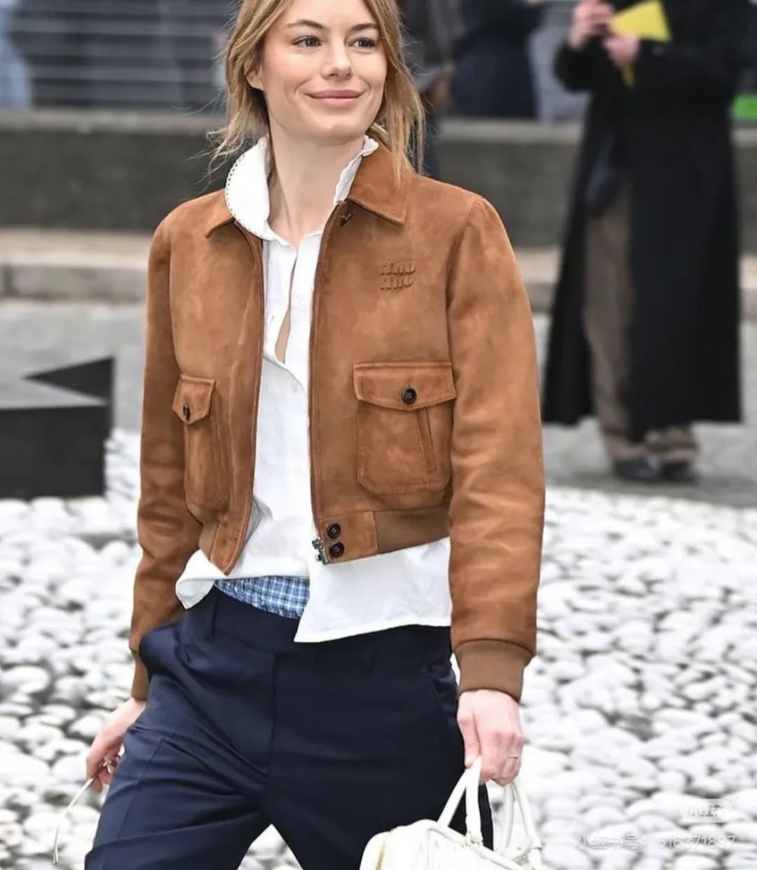 Miu 25ss crop suede jacket