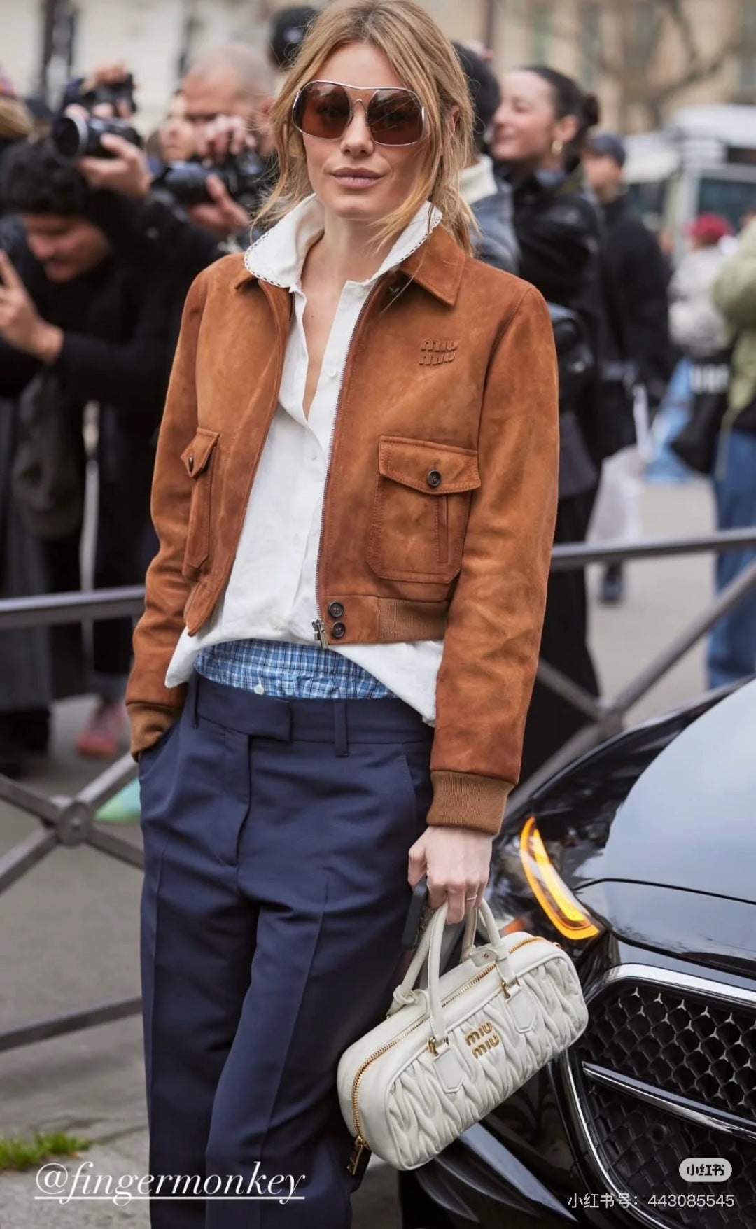 Miu 25ss crop suede jacket