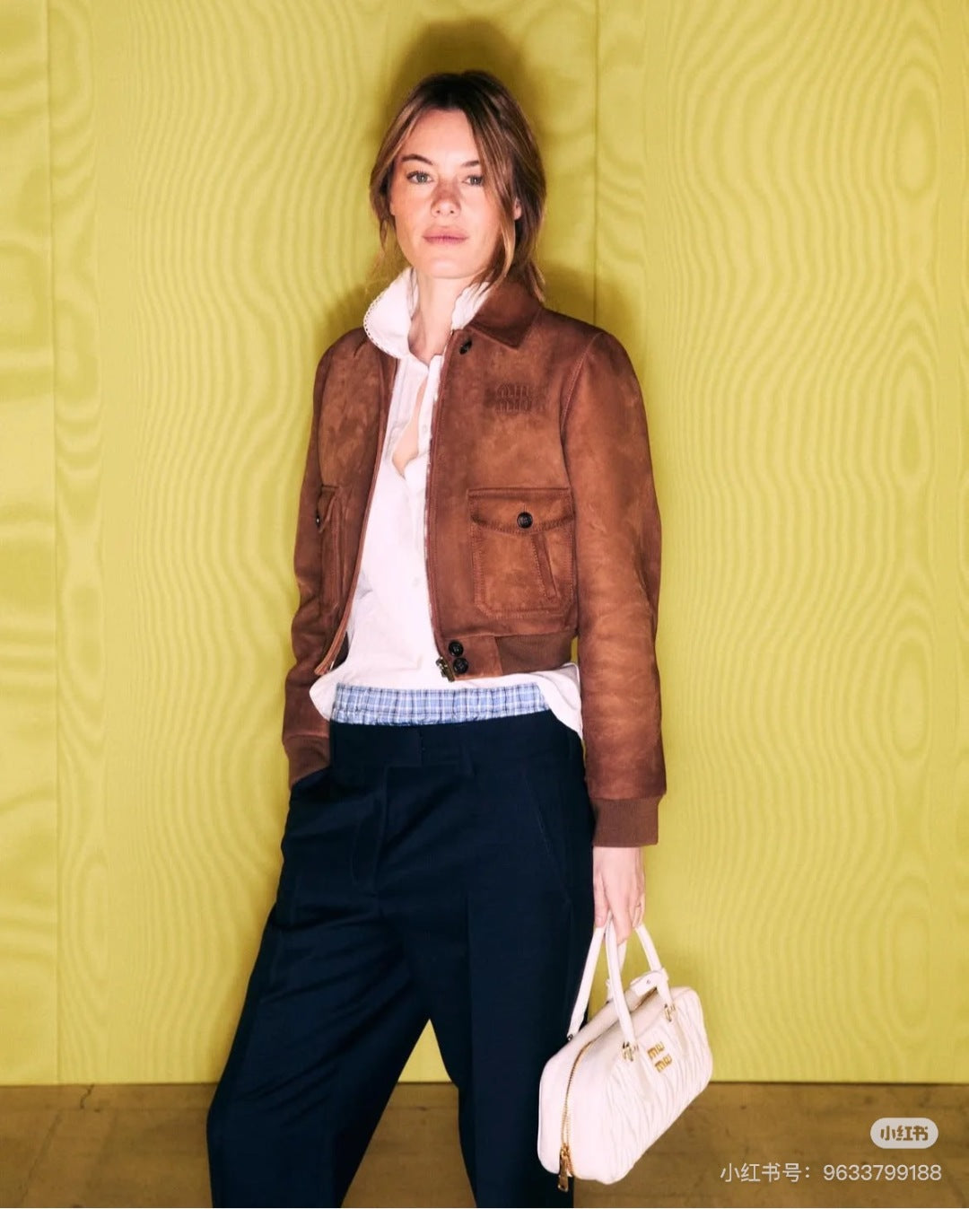 Miu 25ss crop suede jacket