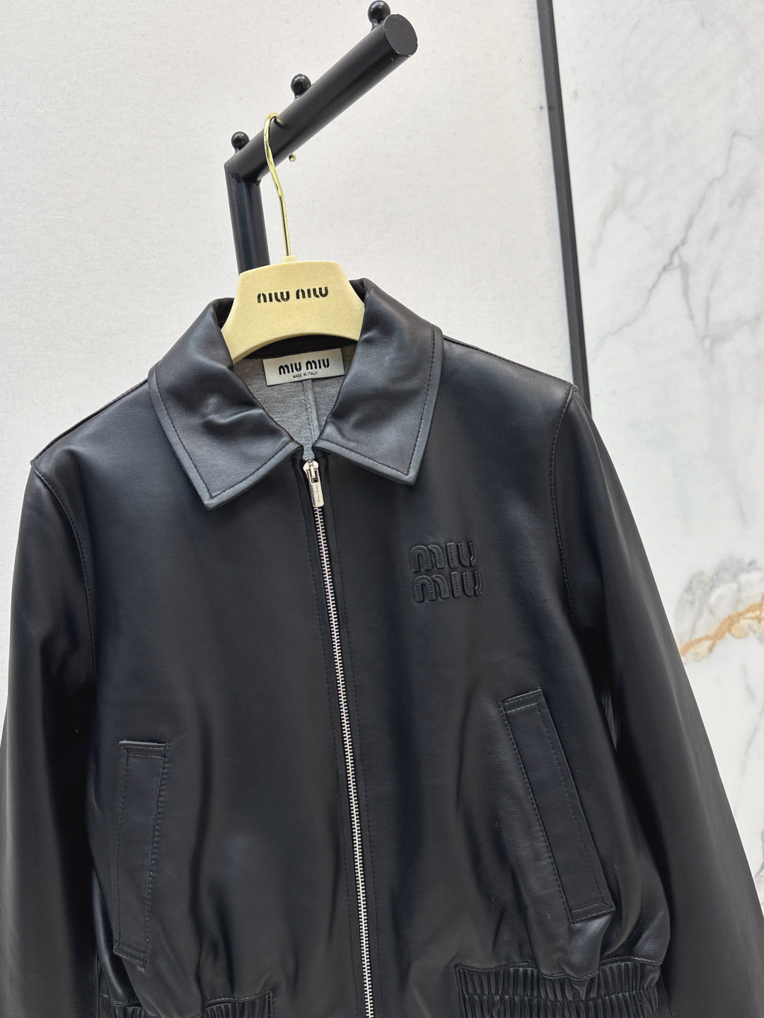 Miu 25ss leather jacket