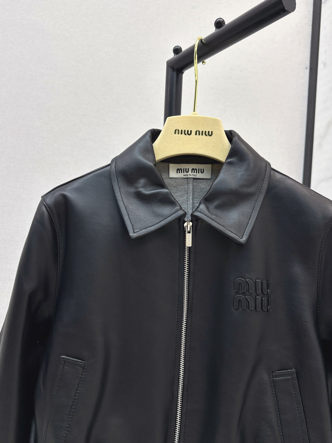 Miu 25ss leather jacket
