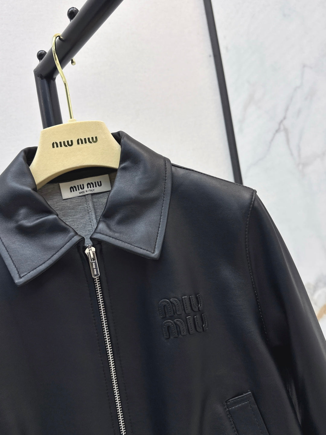 Miu 25ss leather jacket