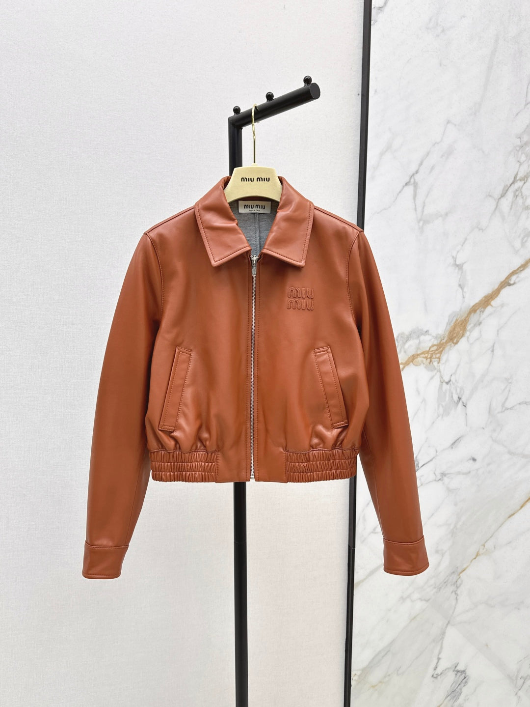 Miu 25ss leather jacket