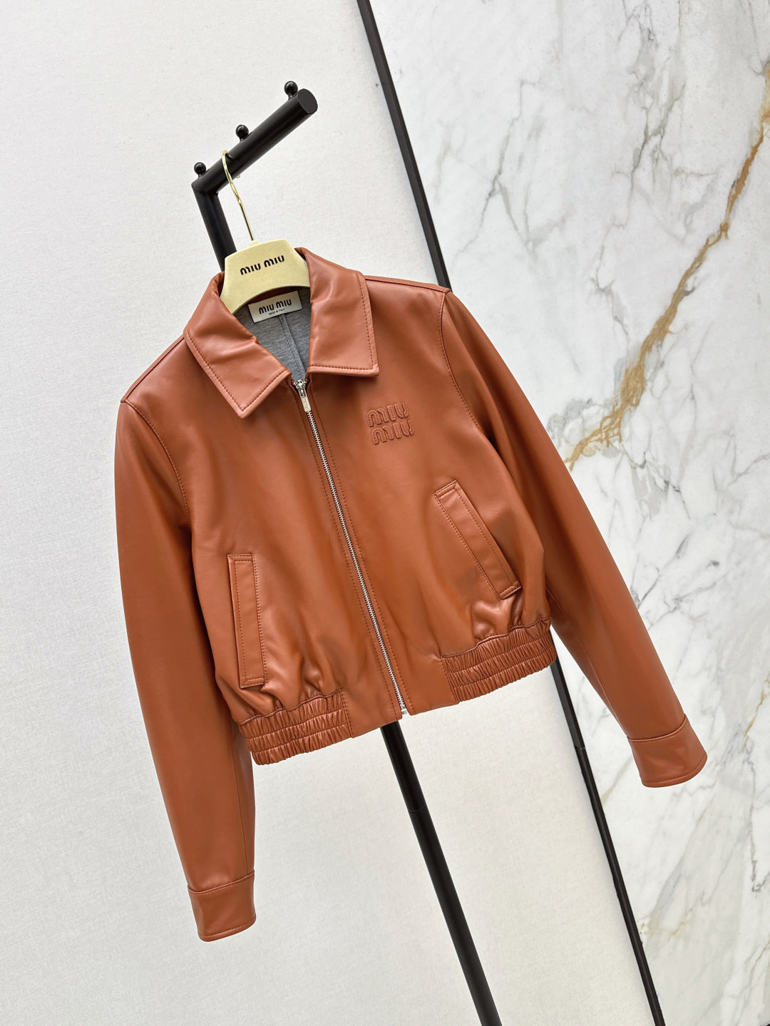 Miu 25ss leather jacket
