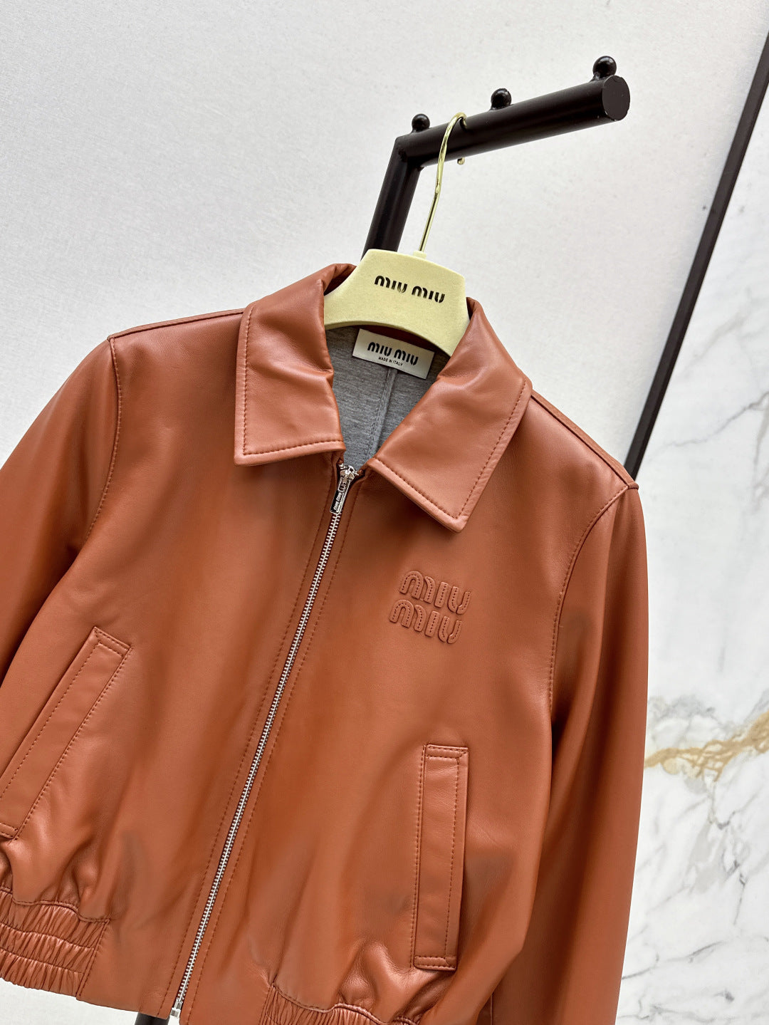 Miu 25ss leather jacket