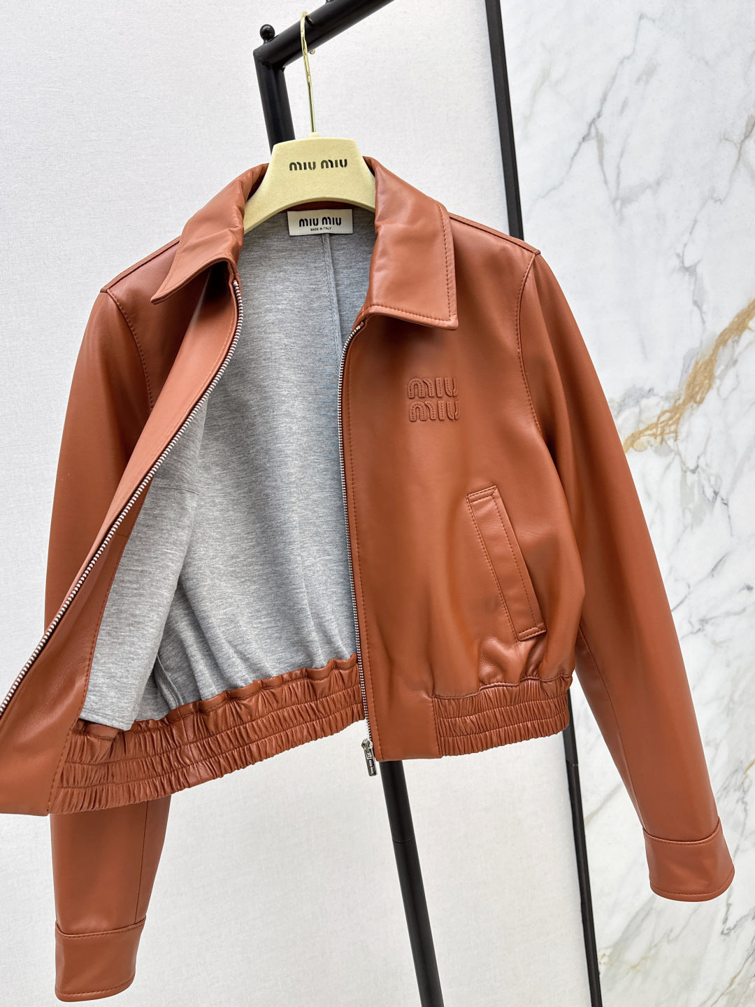 Miu 25ss leather jacket