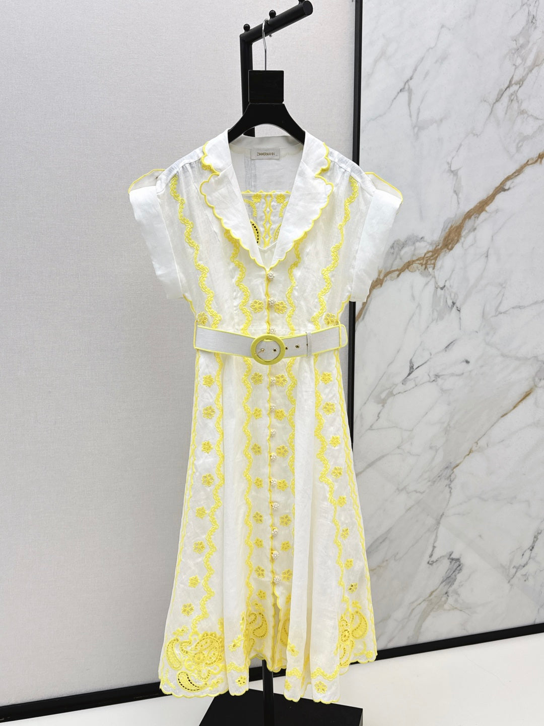 Zimm 25ss linen embroidered dress