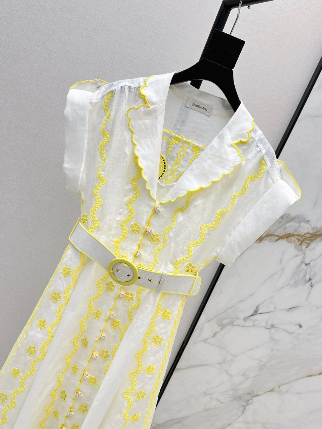 Zimm 25ss linen embroidered dress