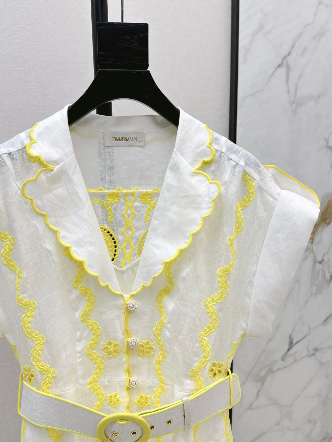 Zimm 25ss linen embroidered dress