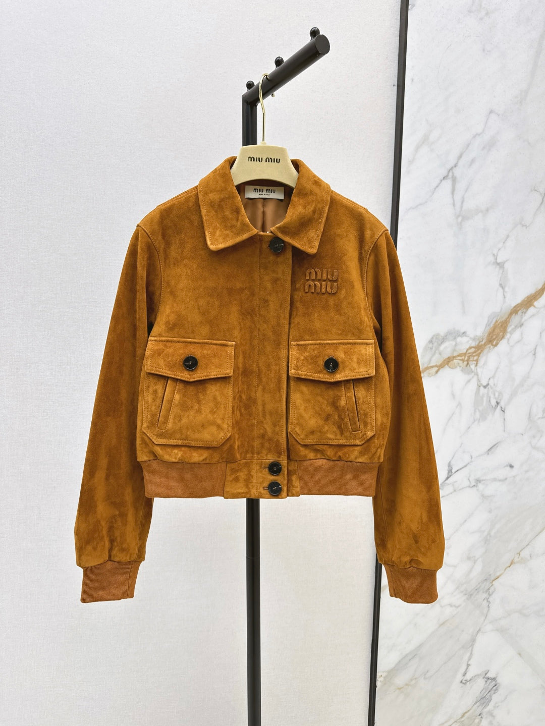 Miu 25ss crop suede jacket