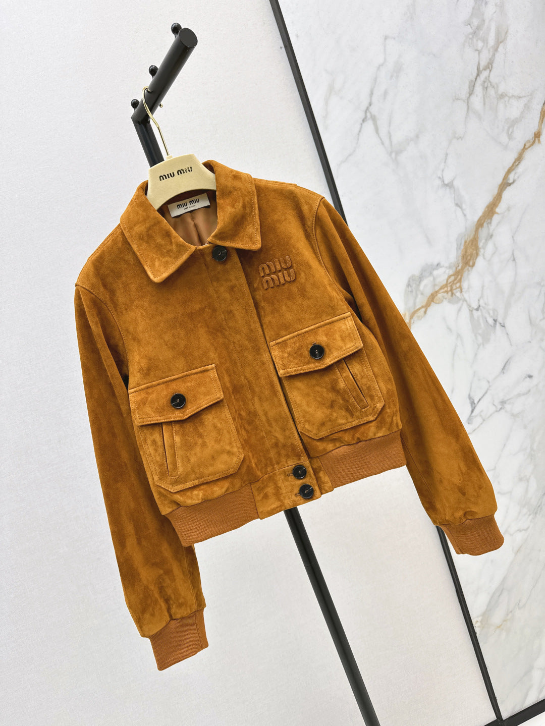 Miu 25ss crop suede jacket