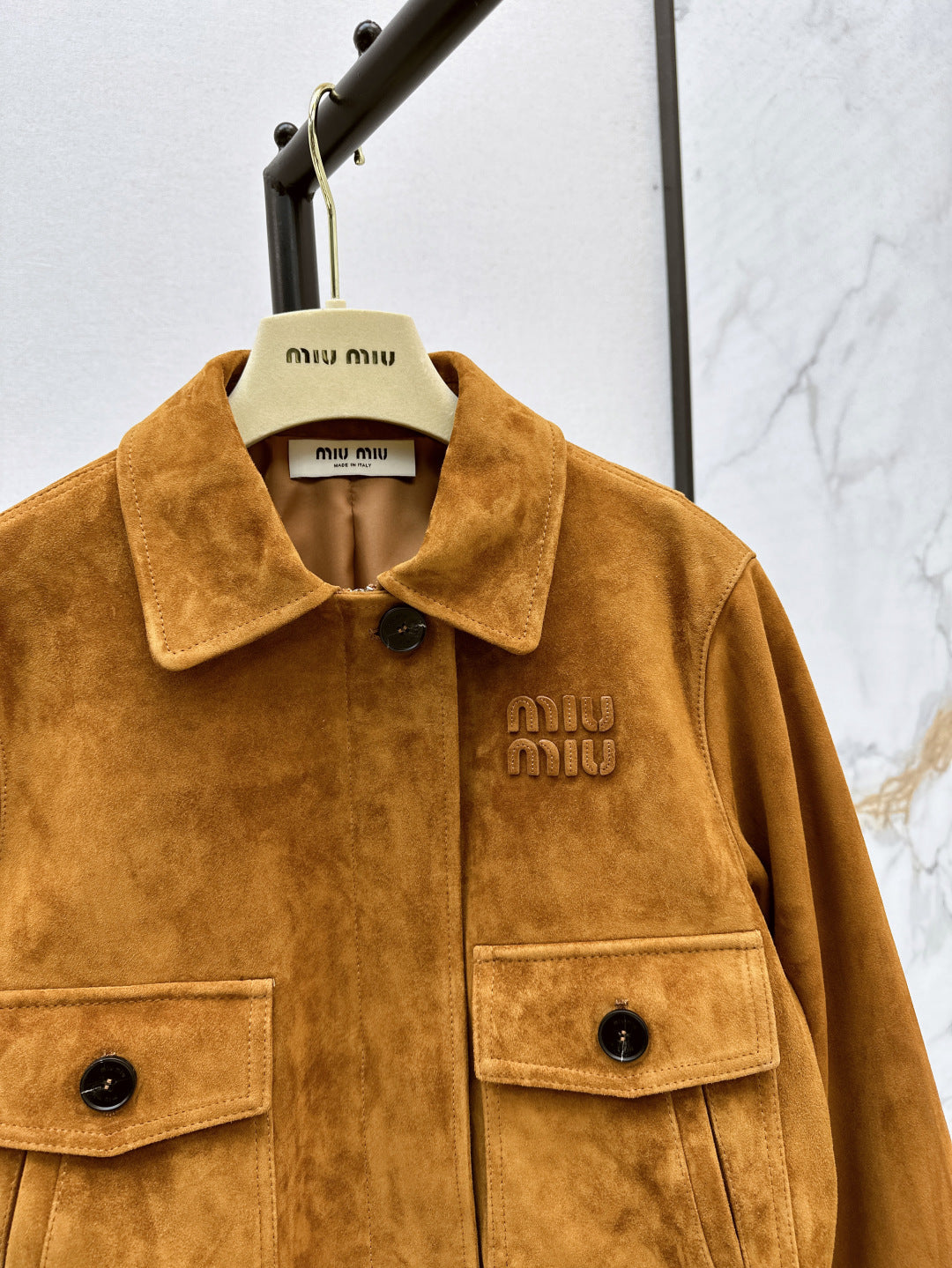 Miu 25ss crop suede jacket