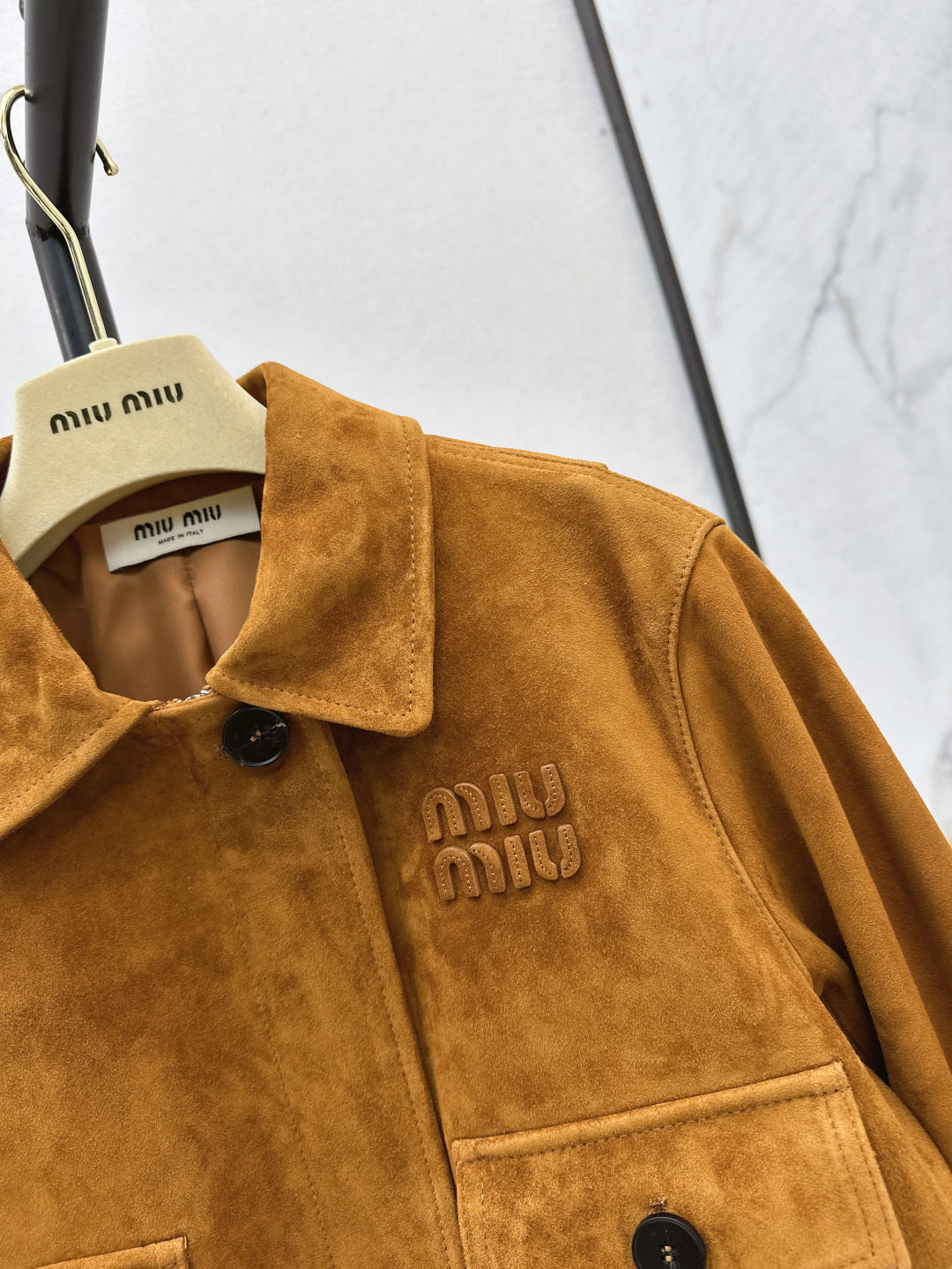 Miu 25ss crop suede jacket
