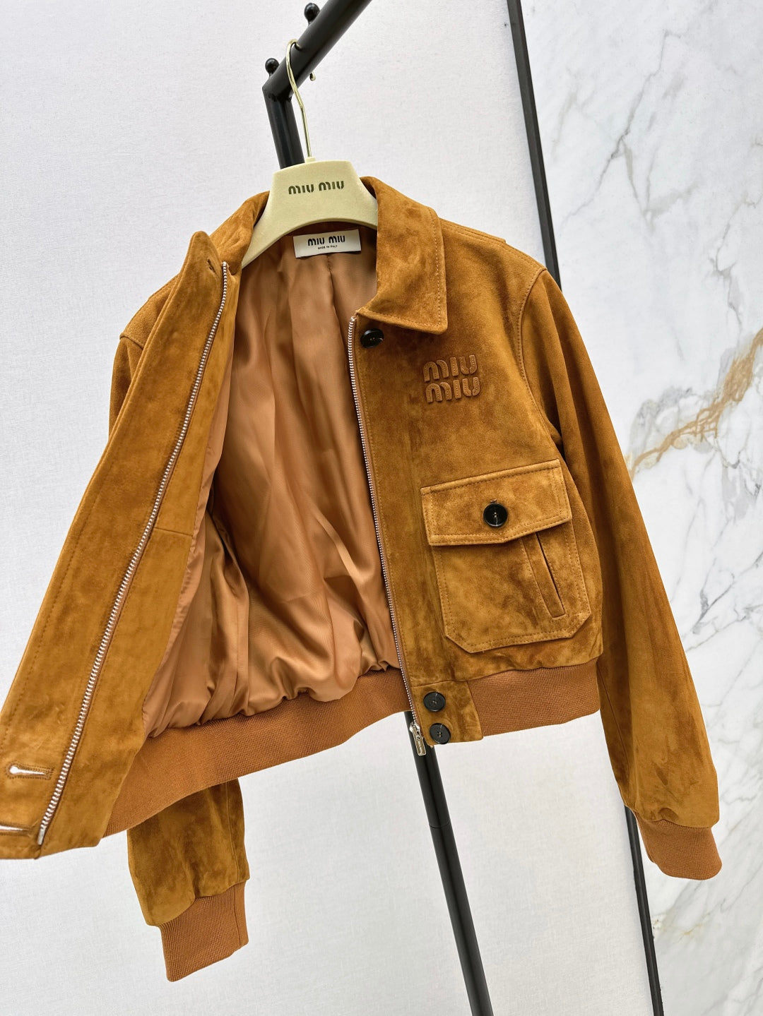 Miu 25ss crop suede jacket