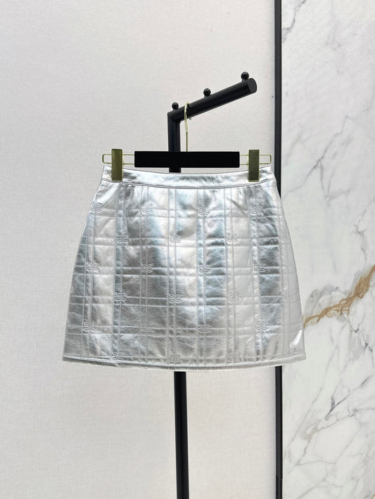 Chan 25ss leather skirt