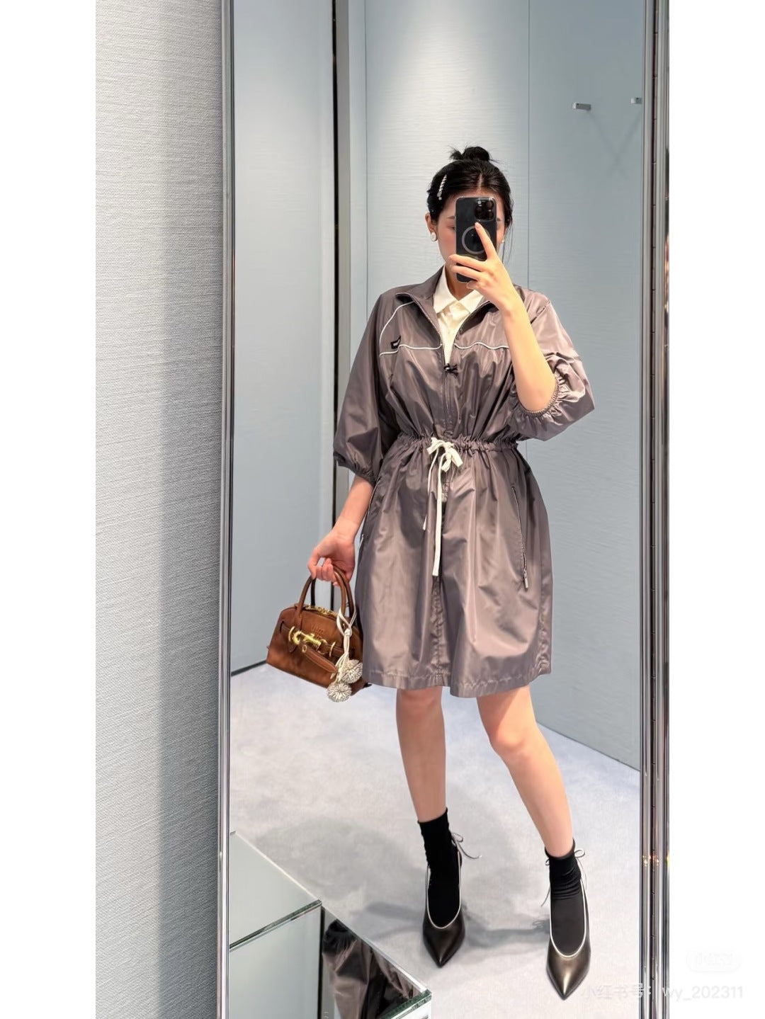 Miu 25ss drawstring dress