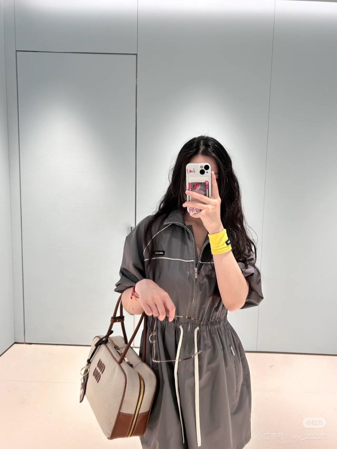 Miu 25ss drawstring dress