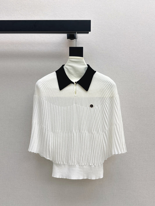 Miu 25ss knit cape shirt