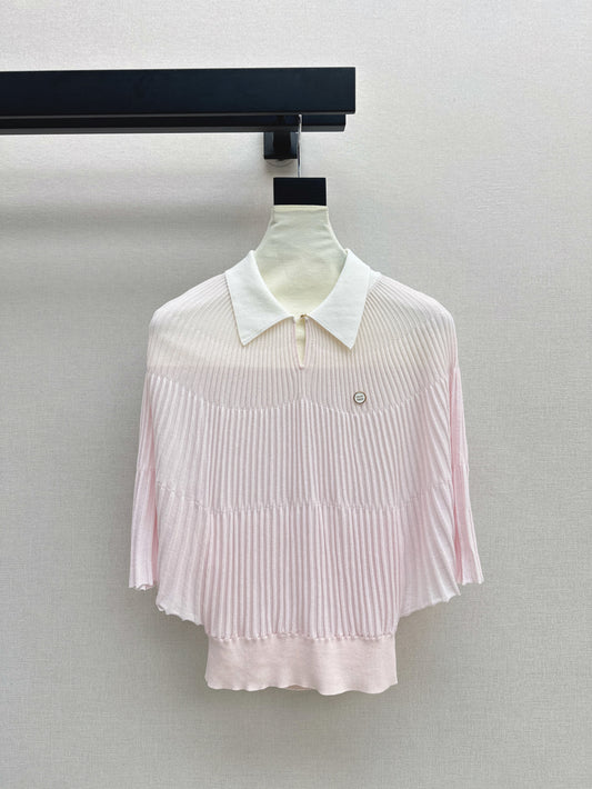 Miu 25ss knit cape shirt
