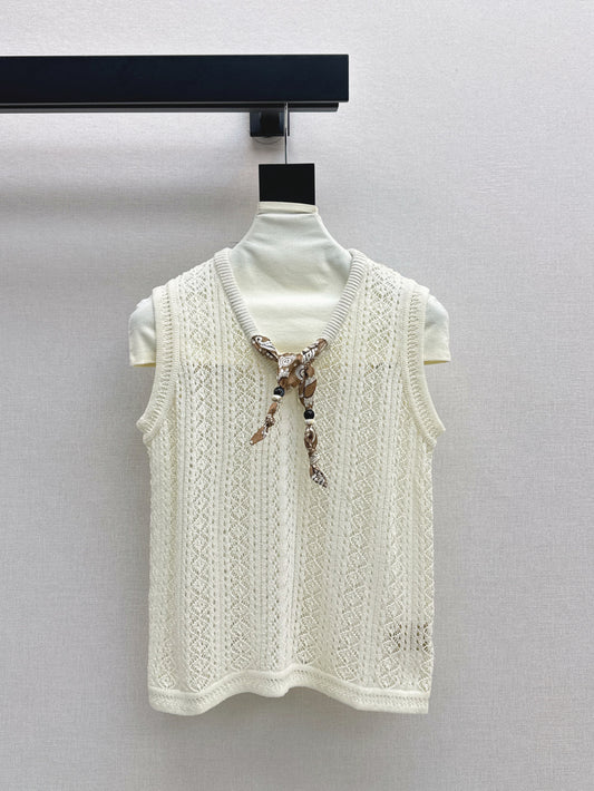 Miu 25ss scarf knit vest