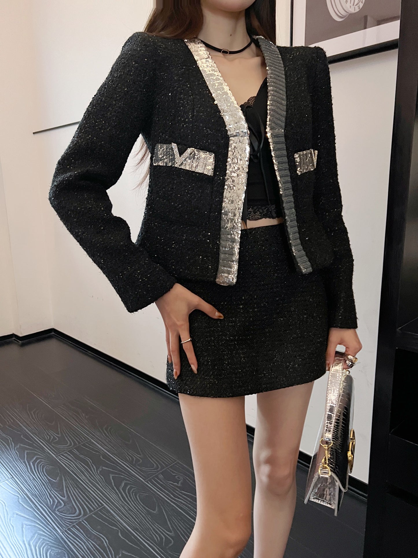 Valen 25fw beaded jacket
