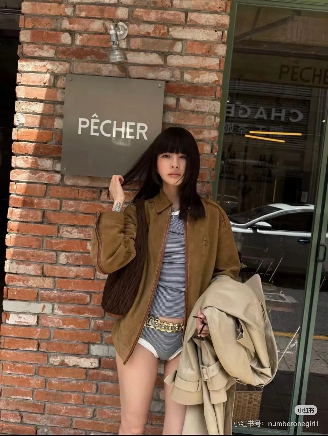 Miu 25fw suede jacket