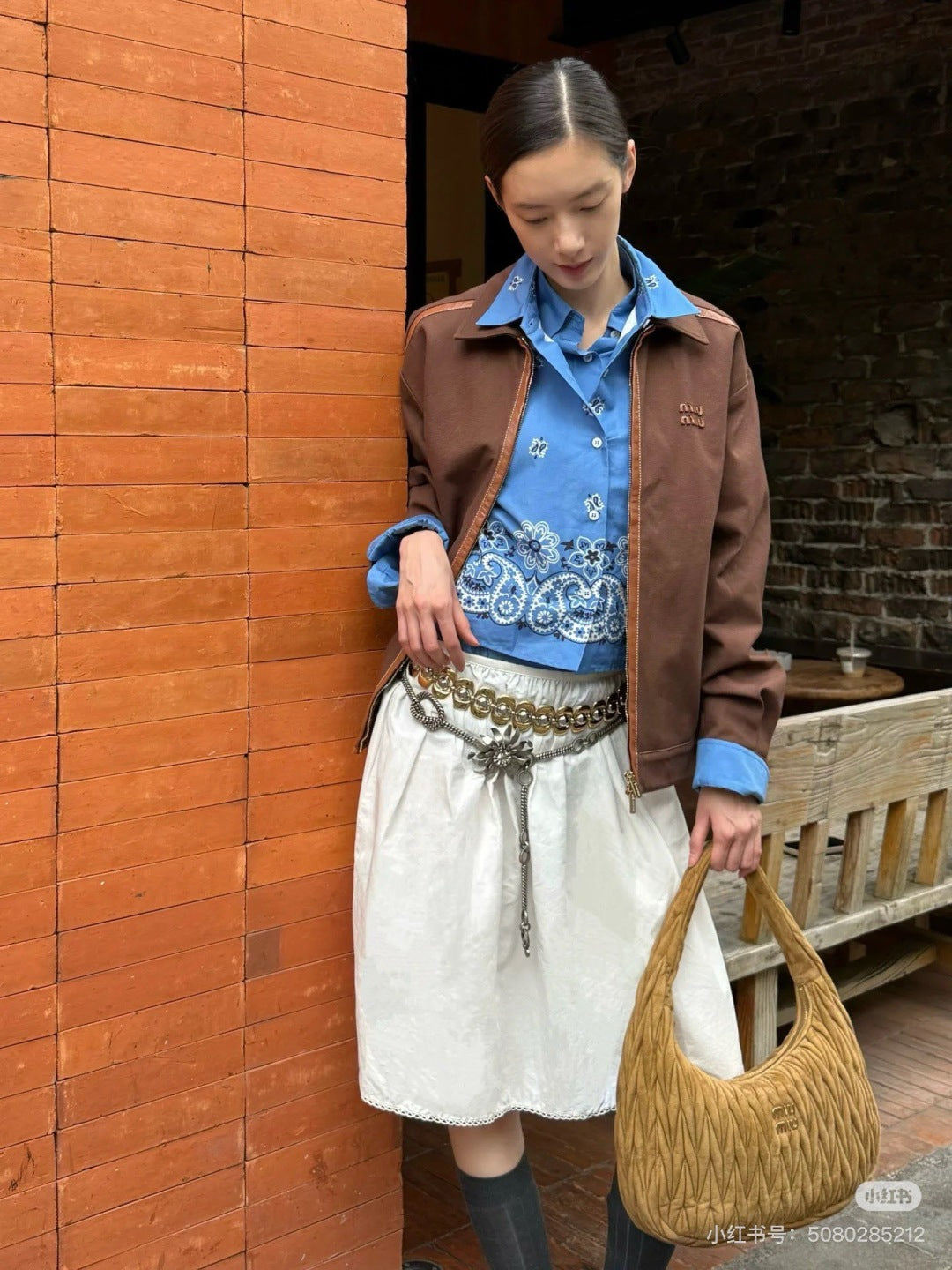 Miu 25fw suede jacket