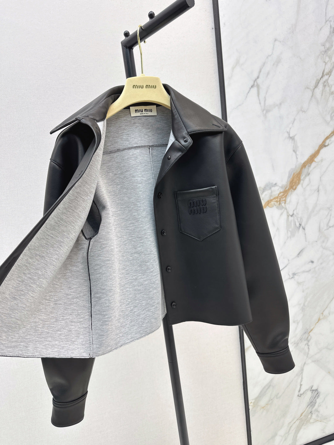 Miu 25fw leather jacket