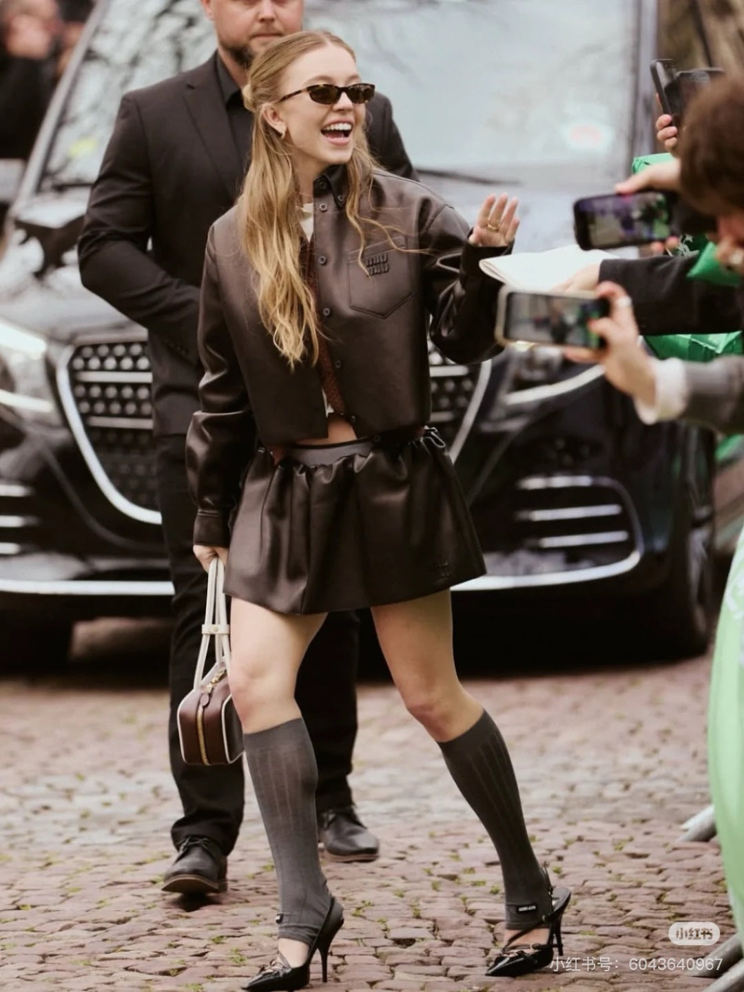 Miu 25fw leather jacket
