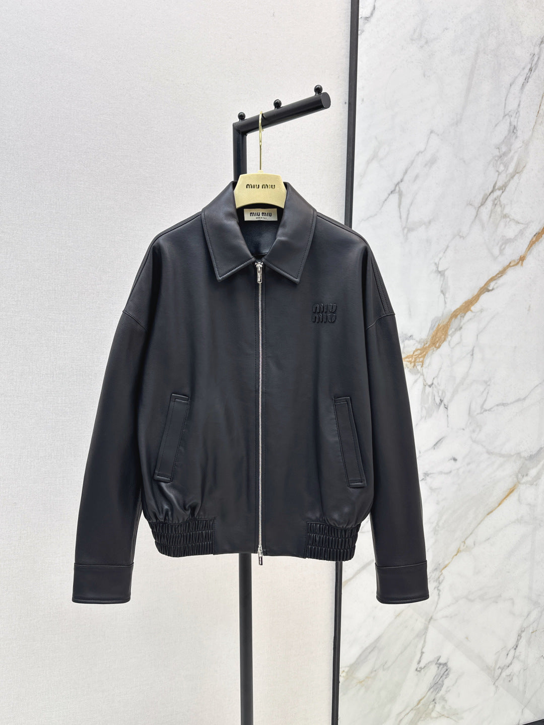 Miu 25fw leather jacket